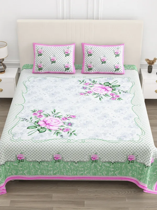 Pink_Cotton_Rajwada_Phool_Collection_Double_Bedsheet_With_Pillow_Cover_100_X_108_Cm